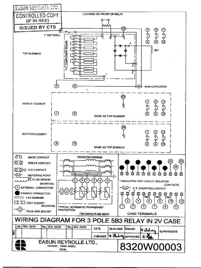3 Pole Relay Wiring Diagram | PDF | Power Engineering | Electronic ...