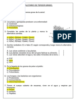 Balotario de tercer grado ciencia y religión