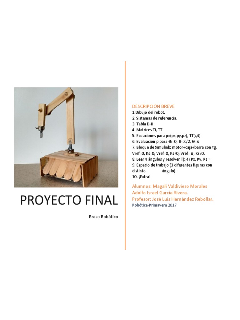 Proyecto Final Robotica | PDF | Robot | Robótica