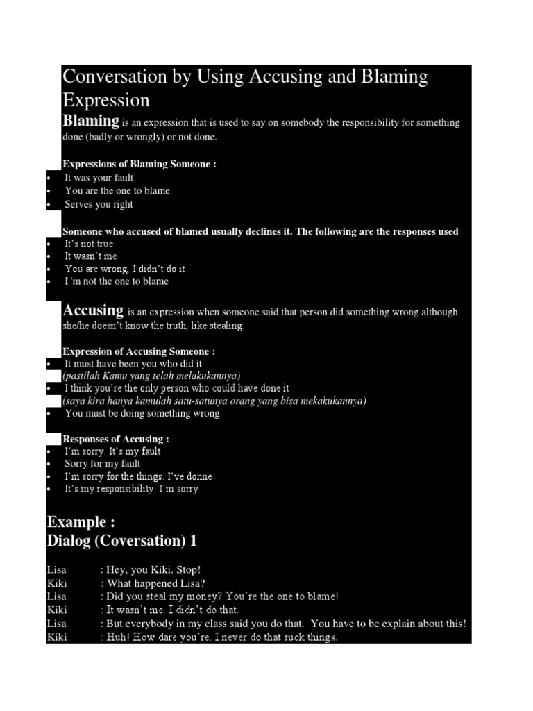 Expressions of Blame and Accusation | PDF | Linguistics | Epistemology
