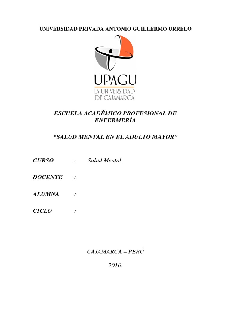 Salud Mental en Adultos Mayores | PDF | Vejez | Salud mental