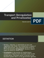 Transport Deregulation and Privatization