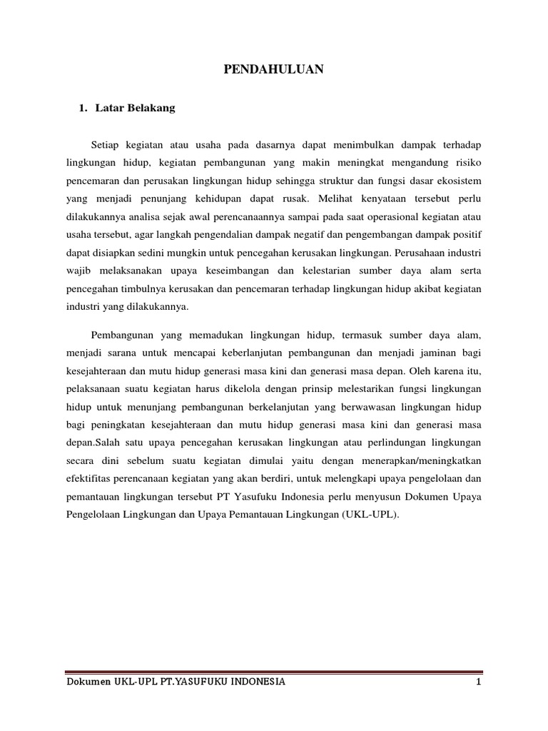 Contoh Dokumen Ukl Upl Pdf Pdf