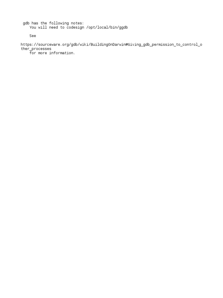 Codesigning ggdb on macOS Guide | PDF | Business