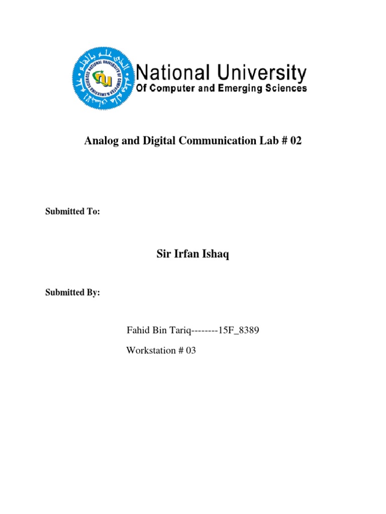 Analog and Digital Communication Lab 02 Submitted To PDF
