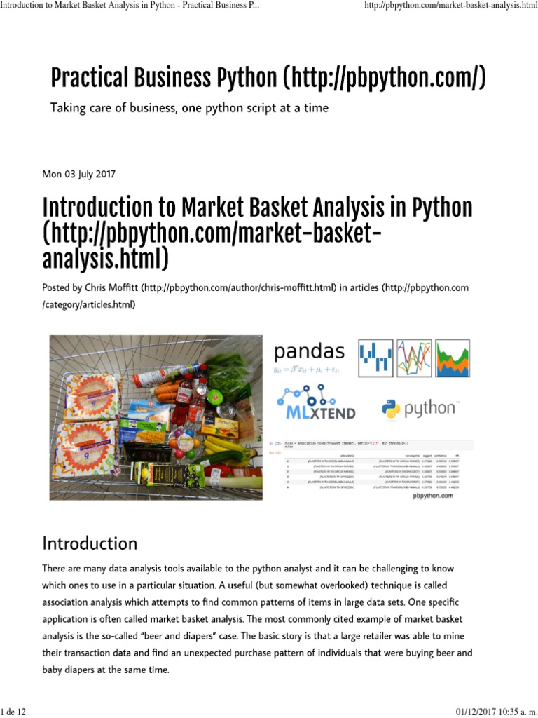 Introduction To Market Basket Analysis in Python - Practical Business ...