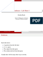 Databases - Lab Sheet 1: Gordon Royle
