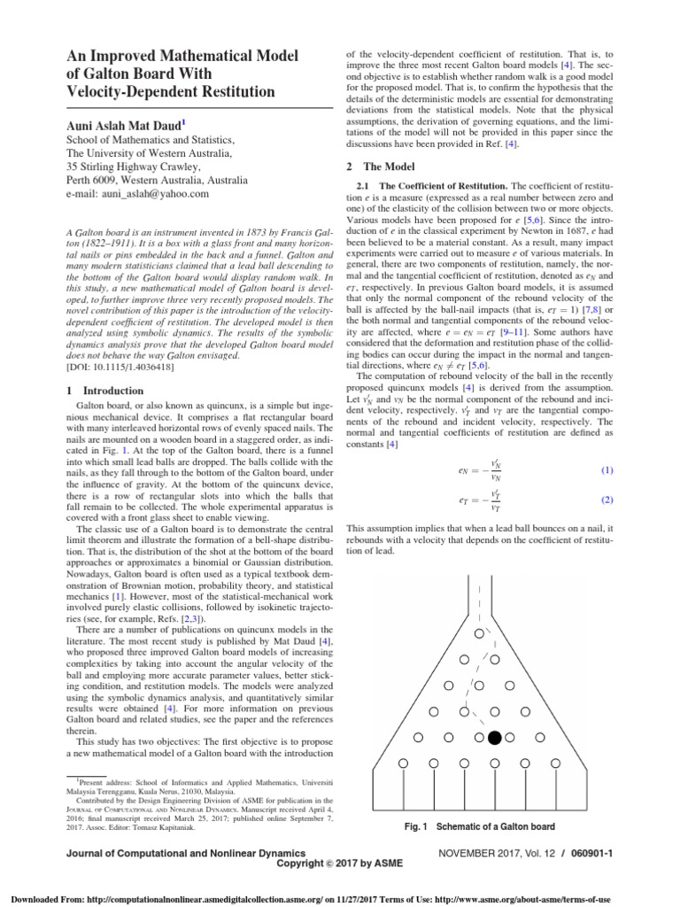 An Improved Mathematical Model of Galton Board | PDF | Collision ...