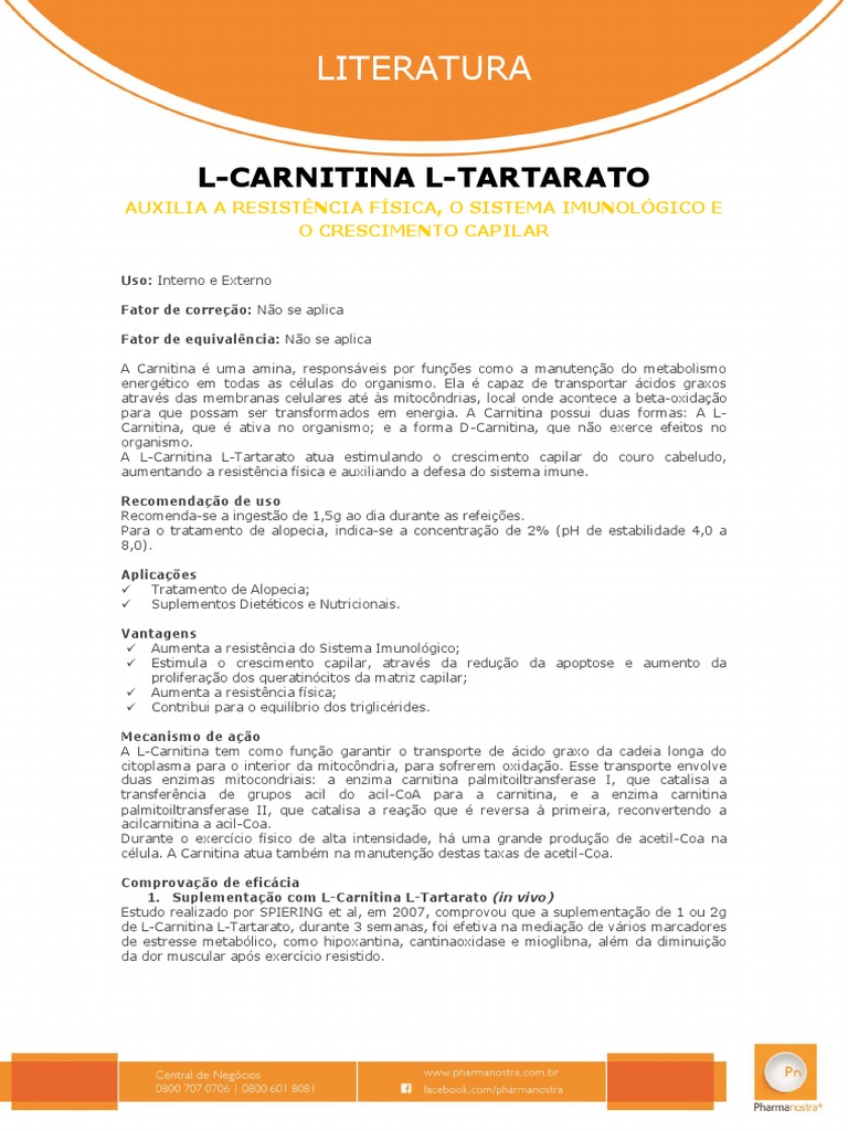 Efeitos da L-Carnitina L-Tartarato | PDF | Mitocôndria