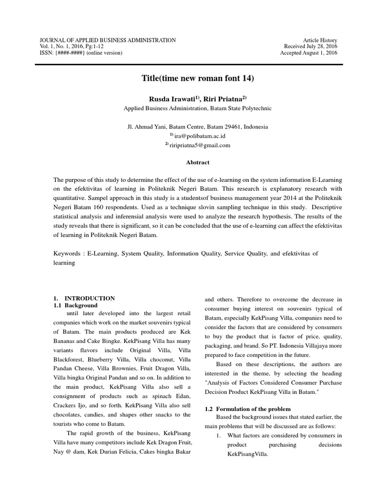 Format Artikel Dalam Bahasa Inggris | Data | Validity (Statistics)