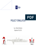 Project Formulation: Ing. J. Mauricio Espinoza September 19th, 2015