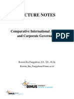 Lecture Notes: Comparative International Auditing and Corporate Governance