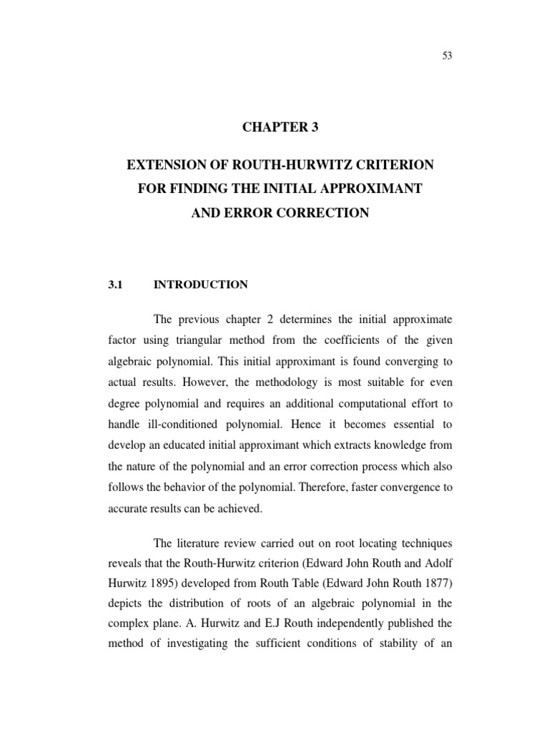 Extension of Routh-hurwitz Criterion  Polynomial 