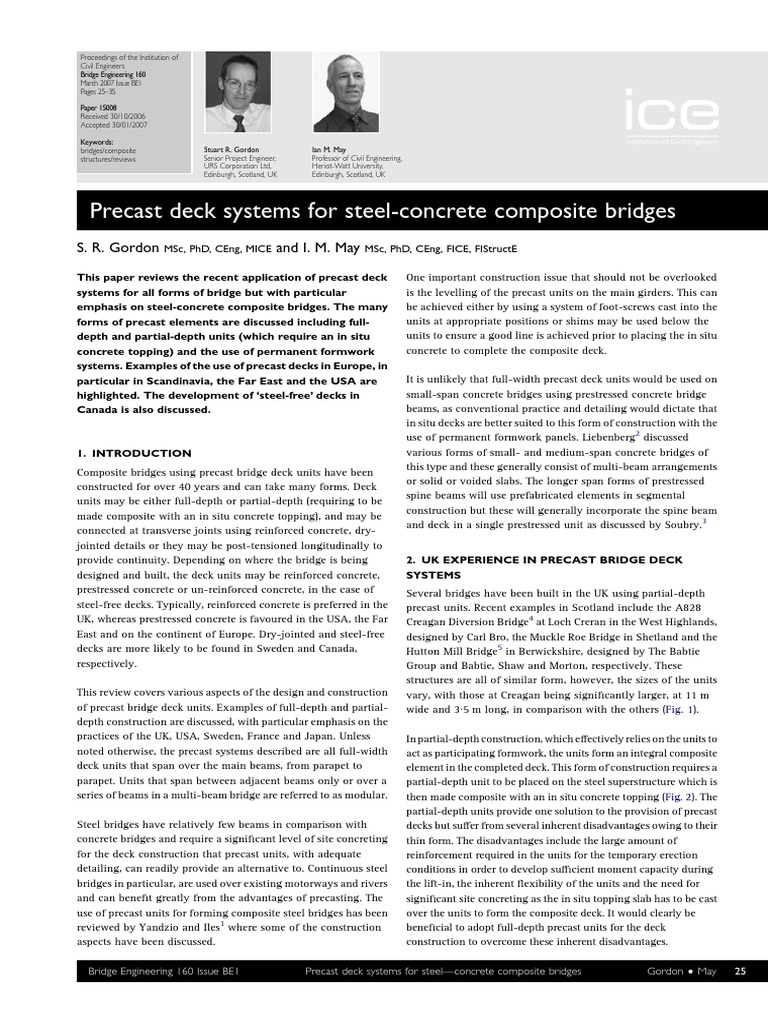 Precast Deck Systems for Composite Bridges | PDF | Prestressed Concrete ...