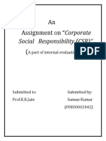 An Assignment On "Corporate : Social Responsibility (CSR) "