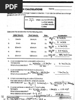 Acceleration Calculations Answer Key