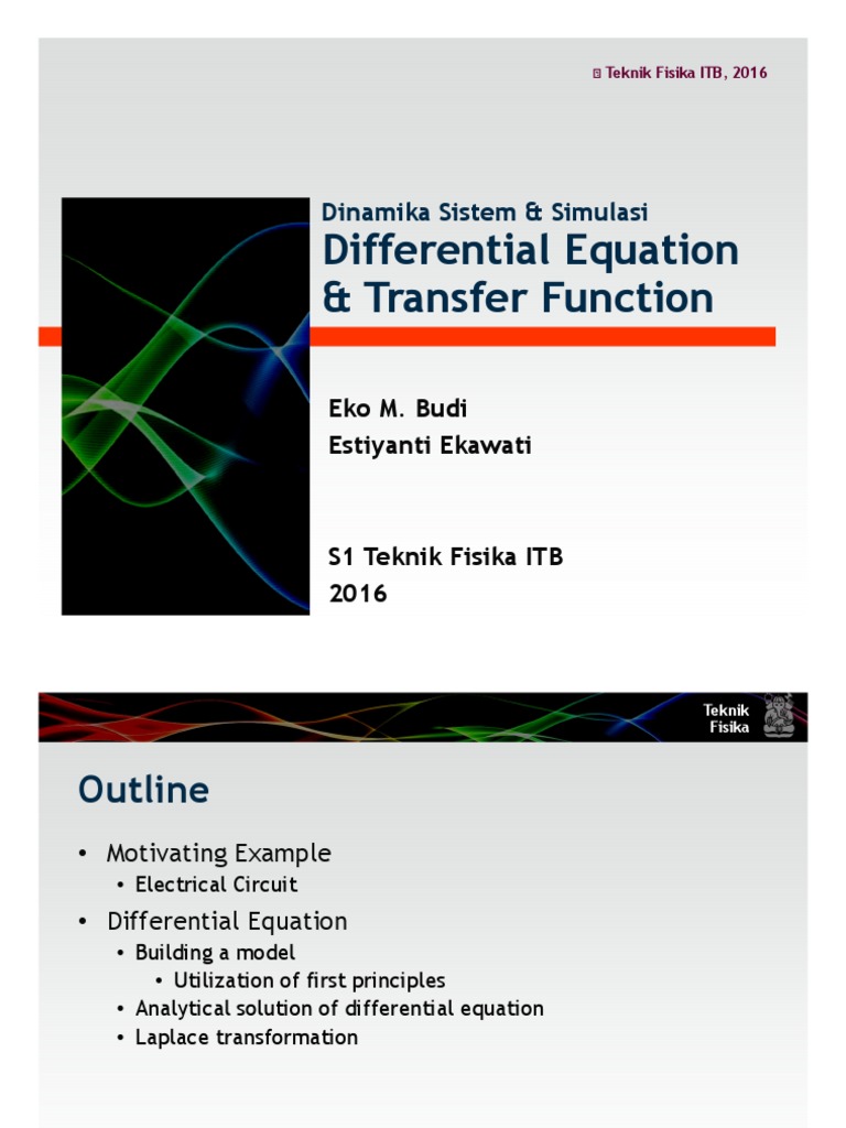 Differential Equation & Transfer Function: Dinamika Sistem & Simulasi ...