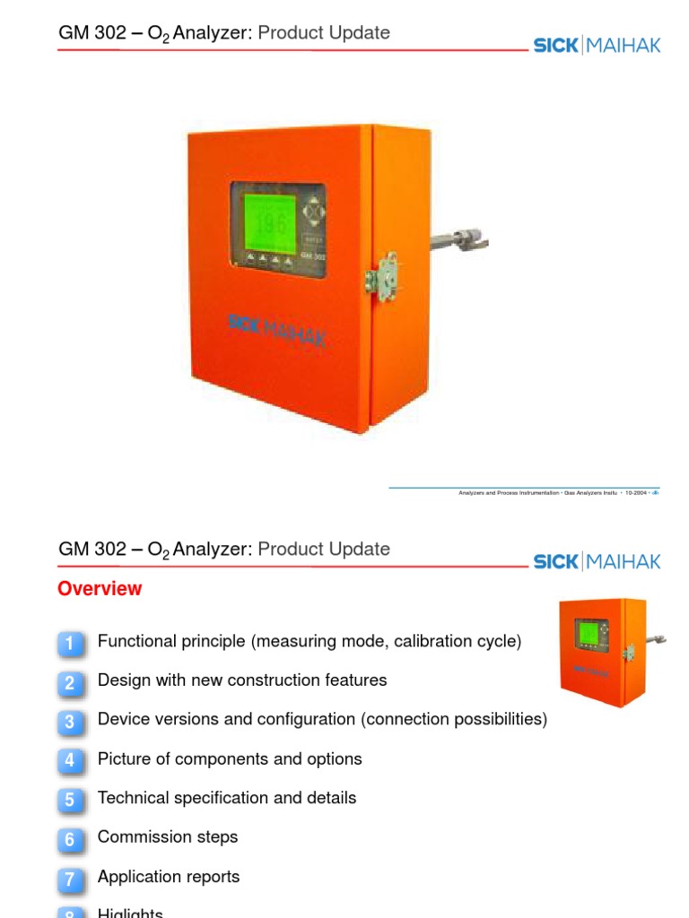 GM 302 O2 Analyzer Product Update | PDF | Instrumentation | Calibration