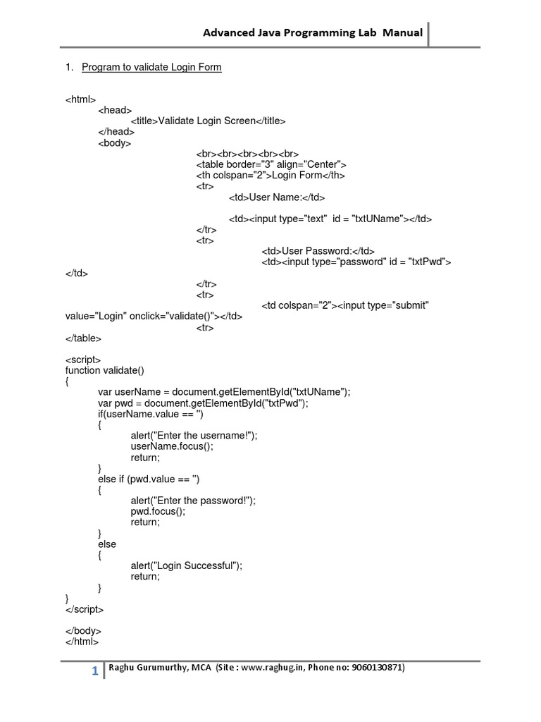 AJP - Lab - Manual PDF | PDF | Java Servlet | Computing Platforms