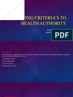 Reporting Criteria'S To Health Authority: Presented by Dasari Krishna