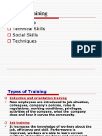 Areas of Training: Knowledge Technical Skills Social Skills Techniques