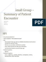 Week 1 Small Group - Summary of Patient Encounter