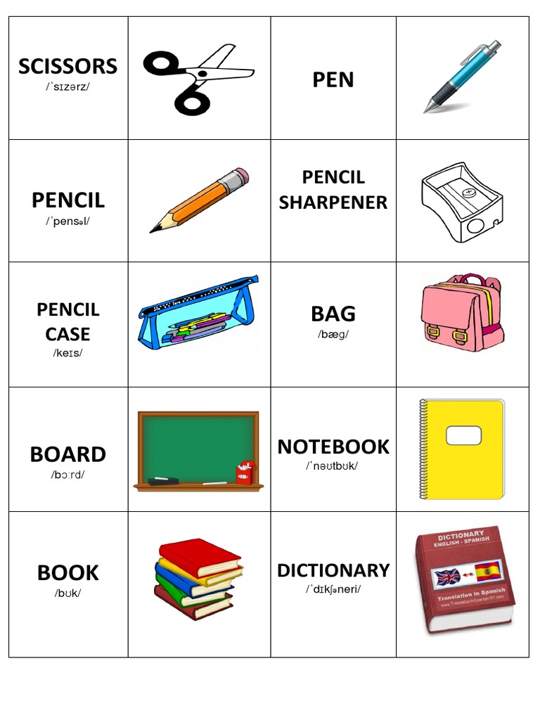 Classroom Objects Memory