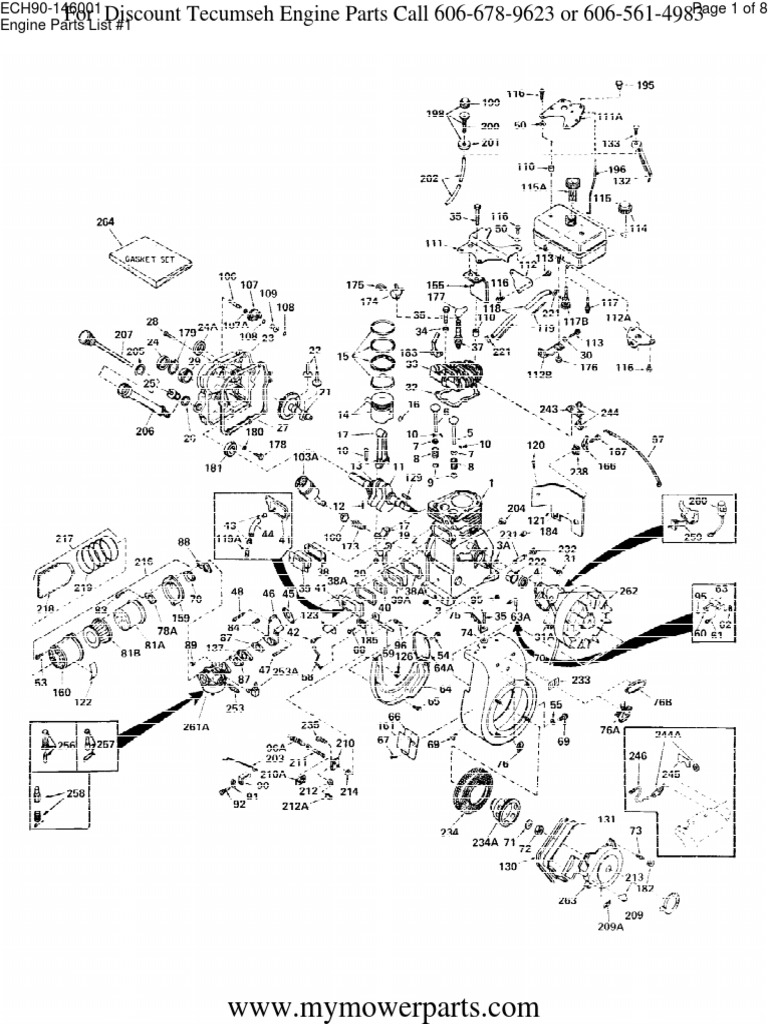 Tecumseh Engine Parts Manual ECH90 146001