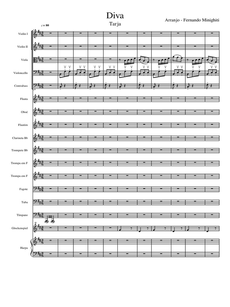 Diva Arrangement for Orchestra | PDF | Friction Musical Instruments ...