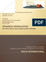 Organics Granulation Processes for Bio-Fertilizer Production