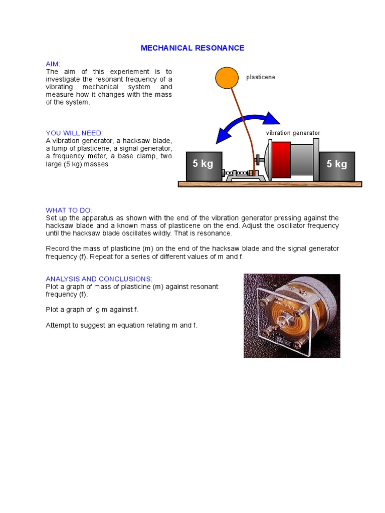 Mechanical Resonance Pdf Resonance Frequency