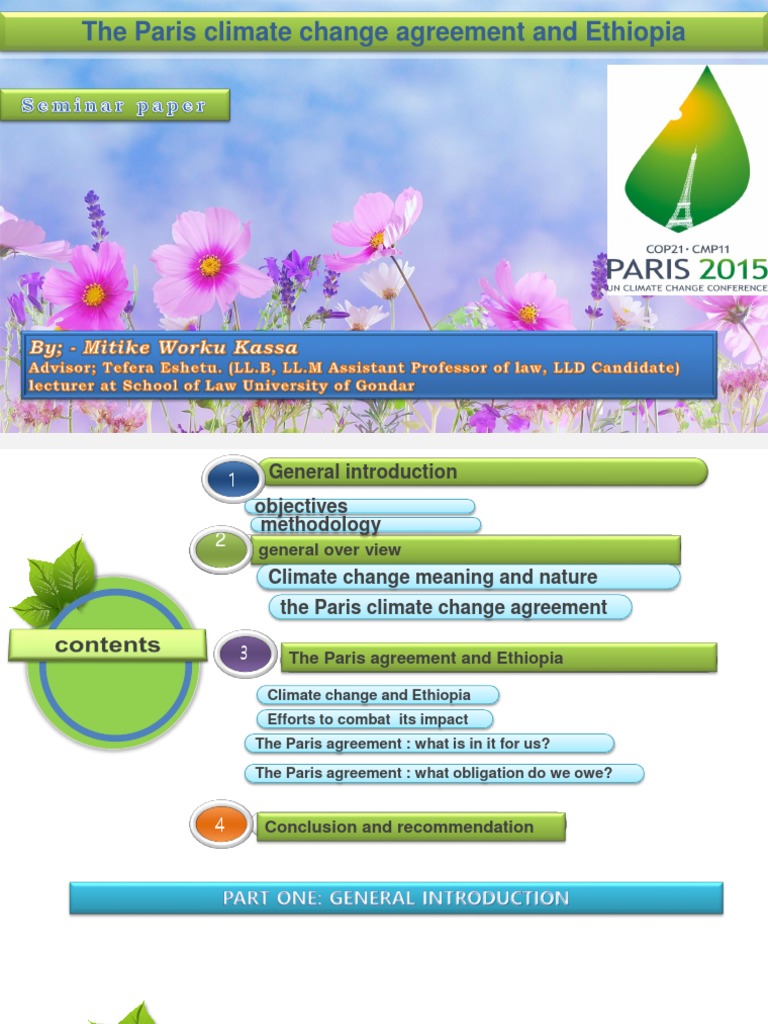 Ethiopia's Role in the Paris Agreement | PDF | Climate Change ...