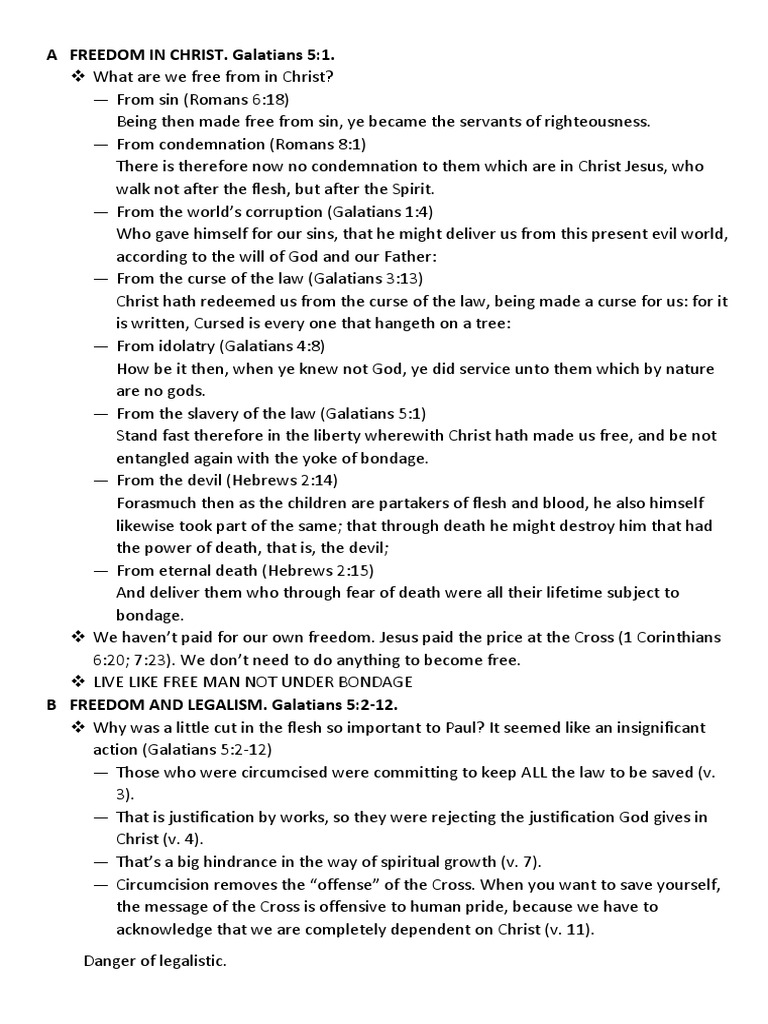 Freedom in Christ: A Biblical Perspective | PDF | Theology | Religious ...