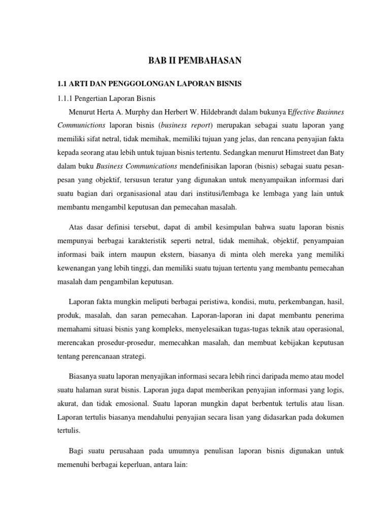 Contoh Laporan Bisnis Formal Audit Kinerja