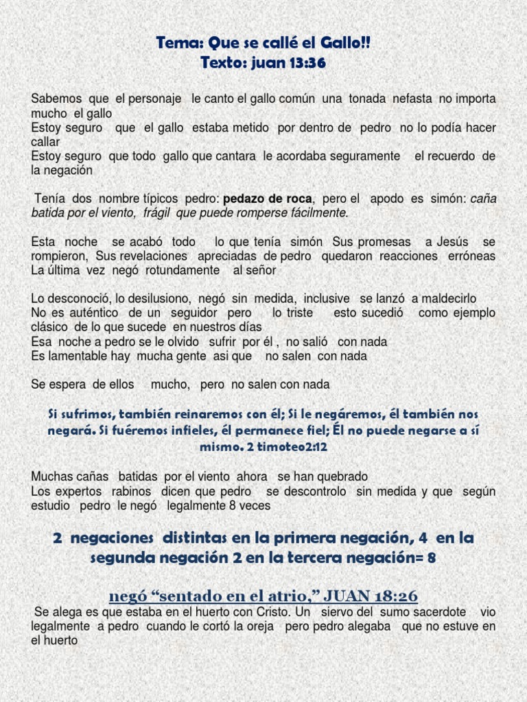 Que Se Calle El Gallo Pdf San Pedro Jesús