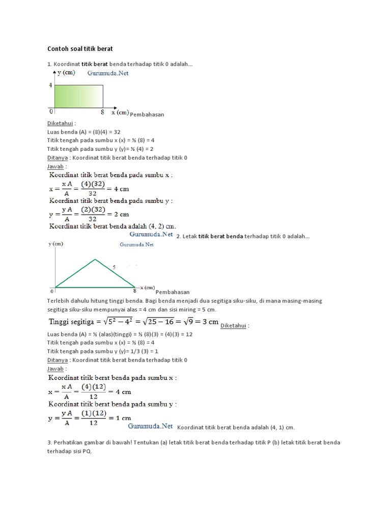 Contoh Soal Titik Berat
