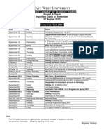 EAST WEST UNIVERSITY Fall 2017 academic calendar