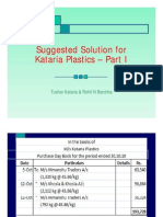 Suggested Solution For Kataria Plastics - Part I: Tushar Kataria & Rohit N Barchha