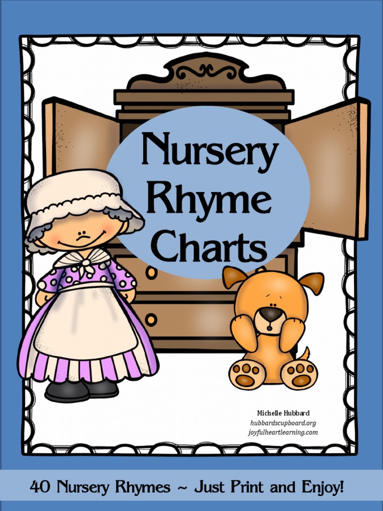 Nursery Rhyme Charts PDF Folk Songs Songs