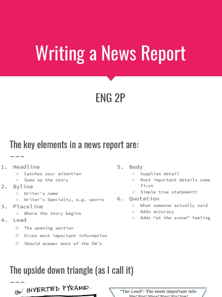 how to write news report essay