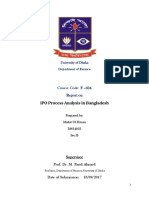 IPO Process Analysis in Bangladesh: Course Code: F - 604 Report On