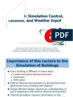 Lecture 4: Simulation Control, Location, and Weather Input