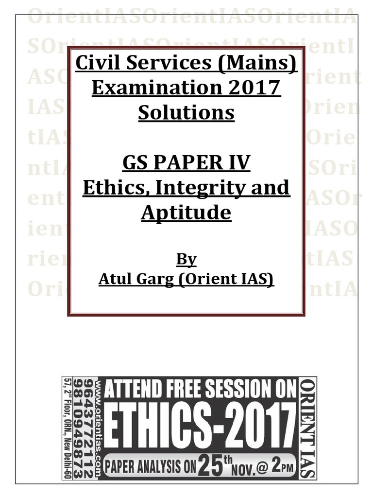 Ethics 2017 Mains Solutions Orient IAS PDF Corporate Social Responsibility Governance