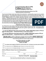 9 Edition: FPSI's Test Preparation Manual (TPM) With PST Items For Entry-Level Firefighters Order Form