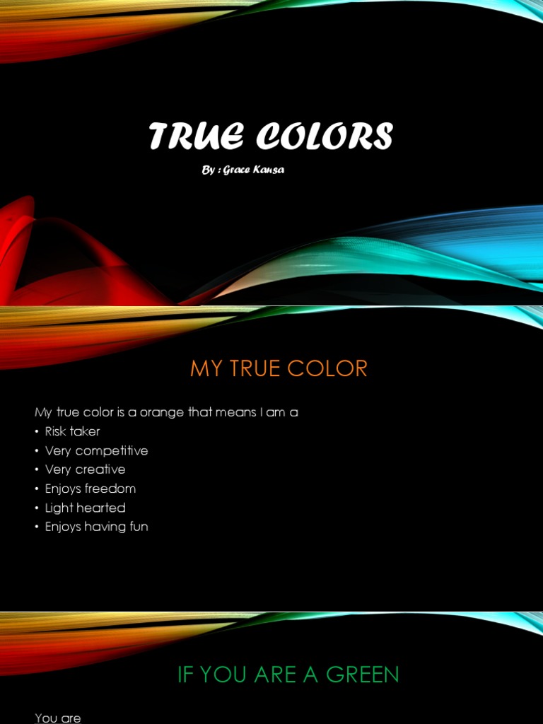True Colors | PDF | Cooking, Food & Wine | Self-Improvement
