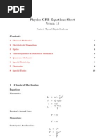 Download Physics GRE Equation Sheet by Taylor Faucett SN36701756 doc pdf