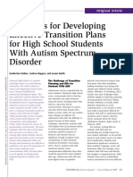 Five Steps For Developing Effective Transition Plans For High School Students With Autism Spectrum Disorder