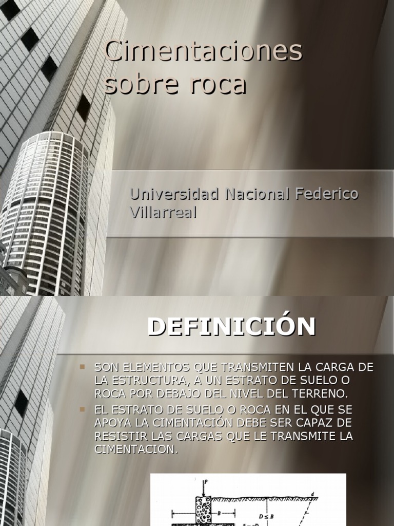 Cimentaciones sobre roca y su capacidad | PDF | Hogar, jardinería y ...