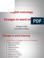 English Lexicology: Changes in Word Meaning