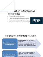 Introduction To Consecutive Interpreting